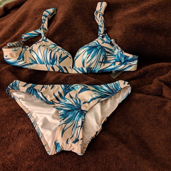 green palm leaf bikini